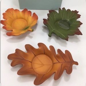 Retired PartyLite Whispering Leaves Tealight Trio